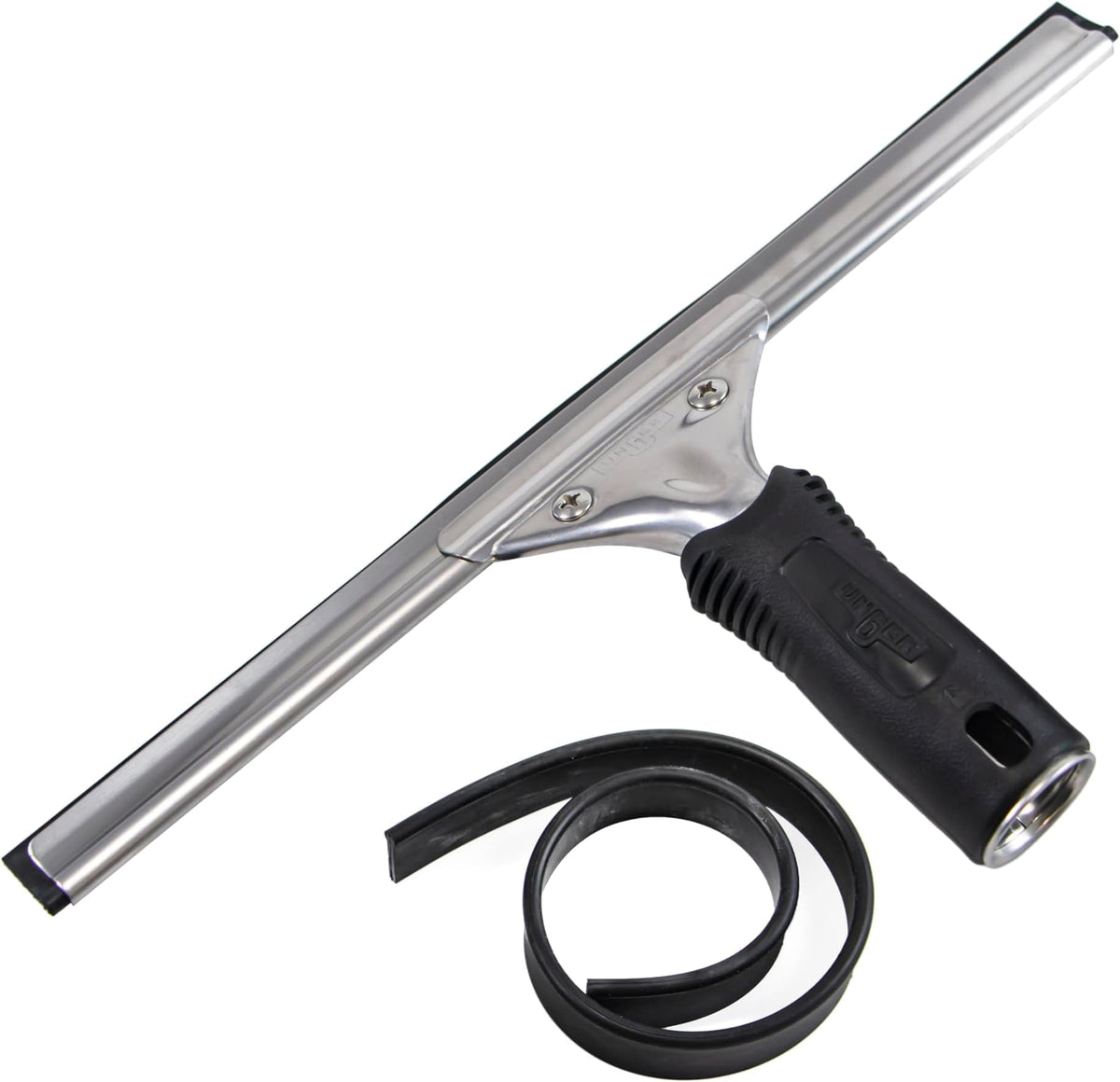 Unger Connect and Clean 16” Performance Window and Glass Cleaning Squeegee with Replacement Rubber, Cleaning Supplies, Heavy Duty Household Cleaner Tools with Streak-Free Results