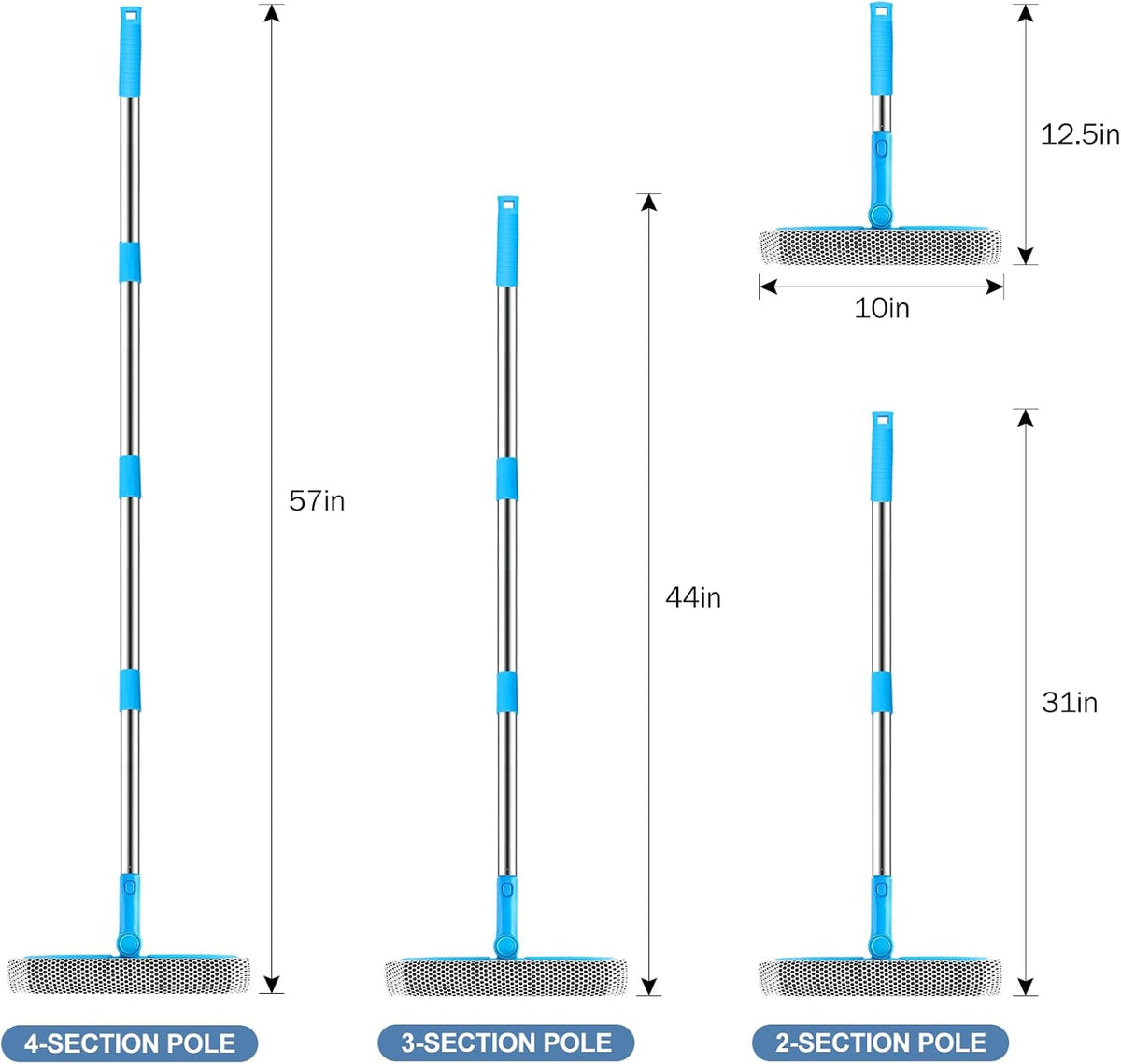 SetSail Window Squeegee 2 in 1 Window Cleaner Tool with 57in Extension Pole