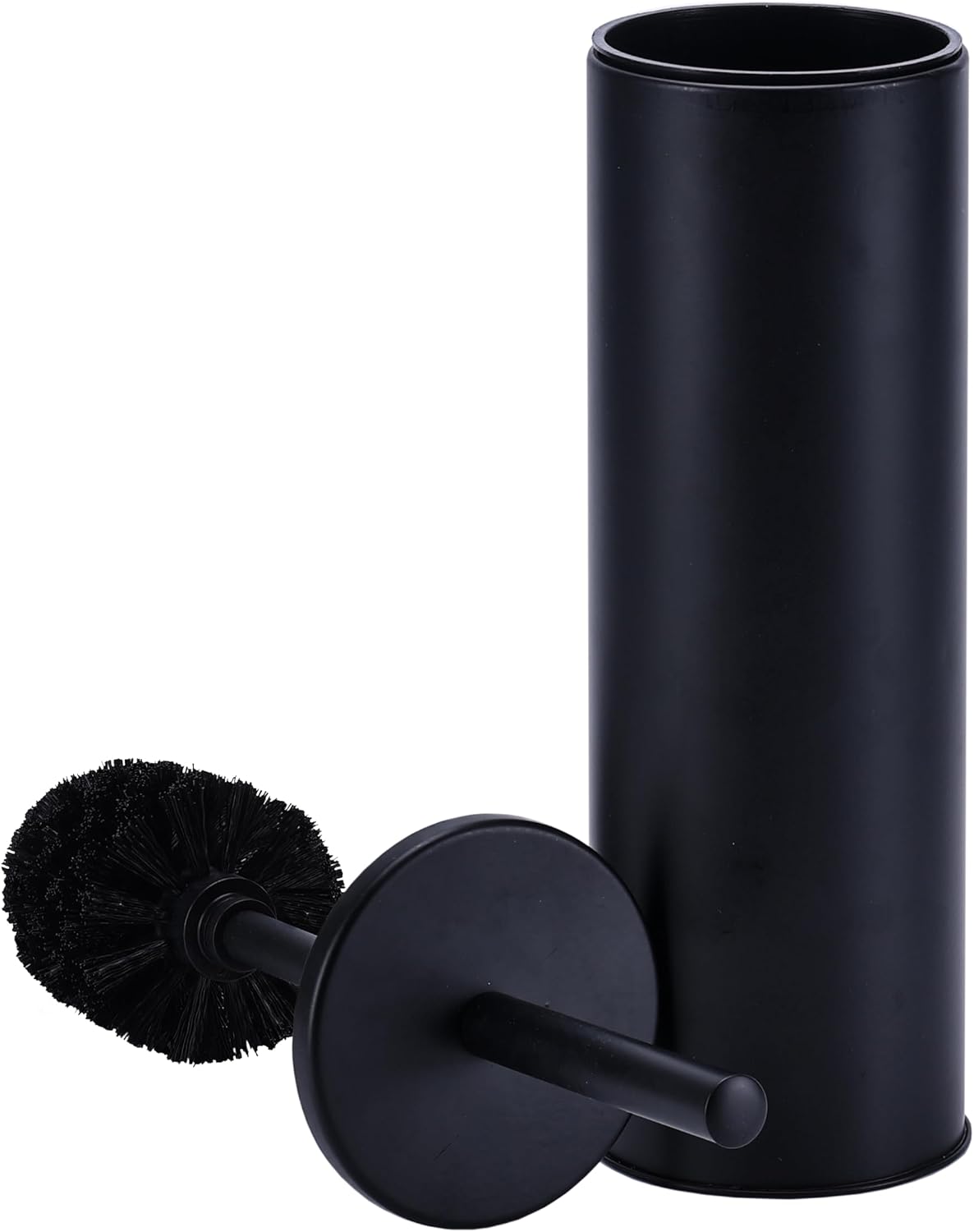 Deep & Sturdy Toilet Bowl Brush with Holder - Durable Scrubbing - Toilet Cleaners - Household Essentials - Silicone Brush - Bathroom Cleaner - Cleaning Supplies - Household Supplies, Matte Black