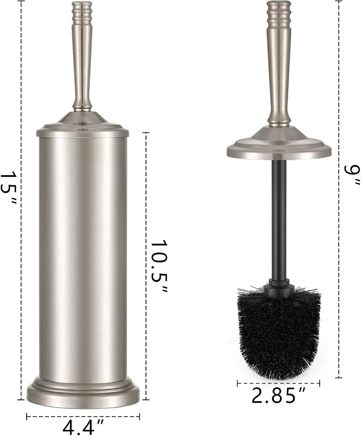 Stainless Steel Toilet Brush and Holder Set,Toilet Bowl Brush and Holder
