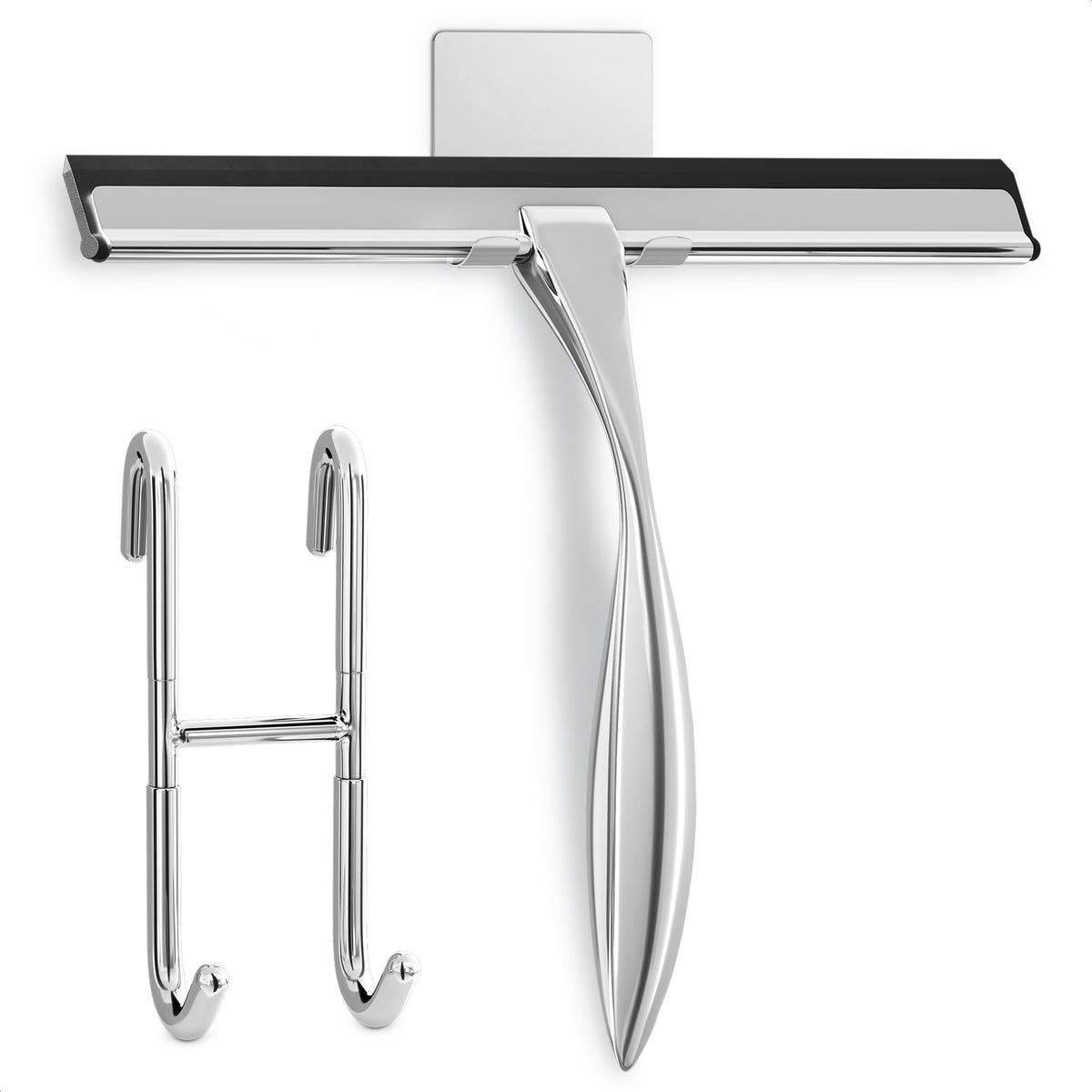 4 Pcs Hand Squeegee for Shower Glass, 9.45 in Silicone Blade
