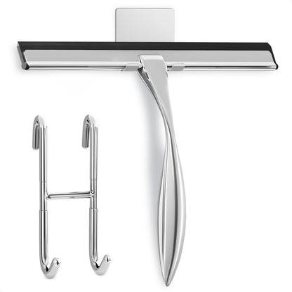 4 Pcs Hand Squeegee for Shower Glass, 9.45 in Silicone Blade