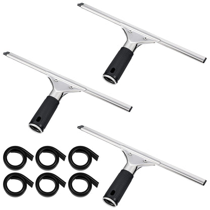 6 Pcs 12'' Professional Steel Window Squeegee