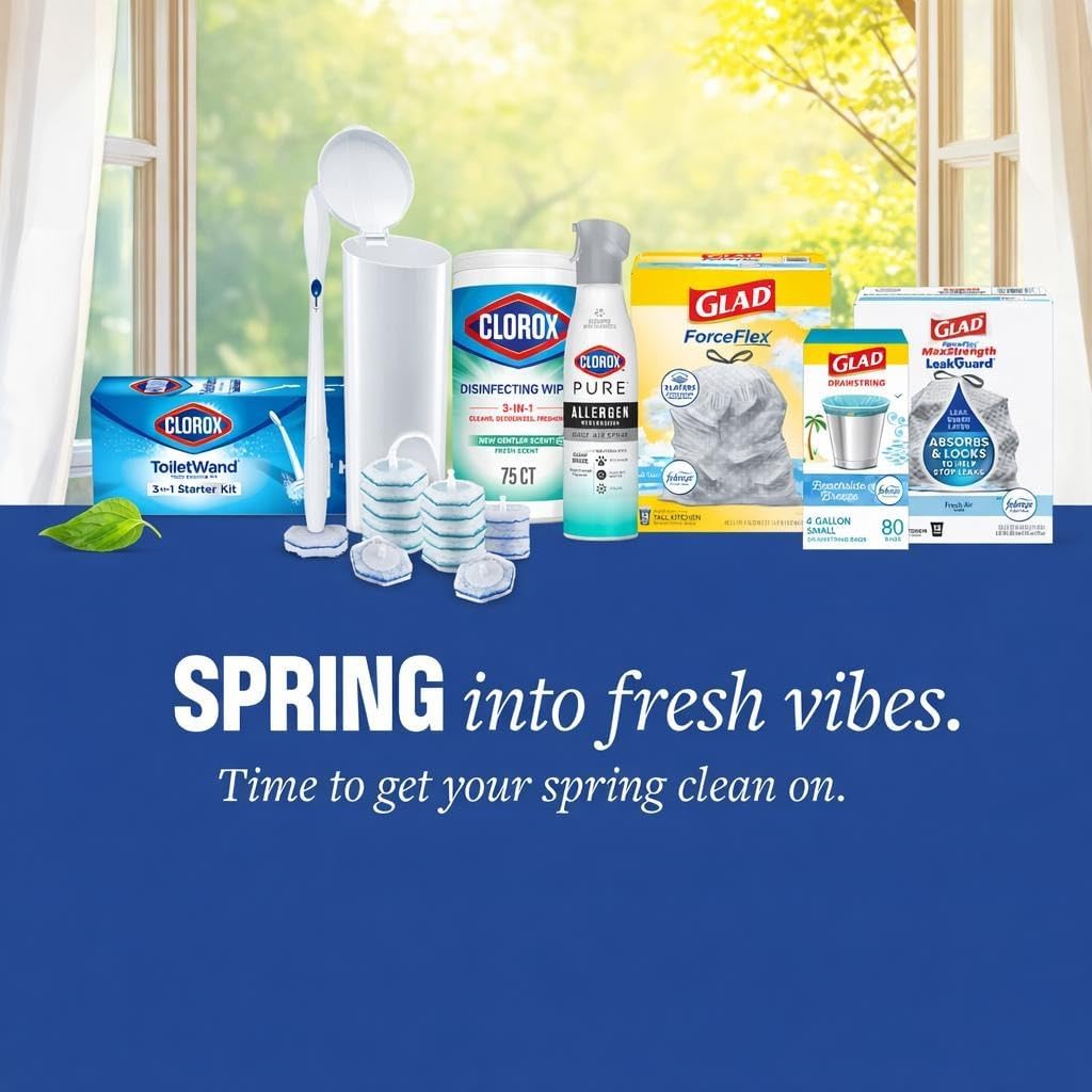 Clorox ToiletWand Toilet Cleaning Starter Kit, 1 Kit with 6 Refill Heads