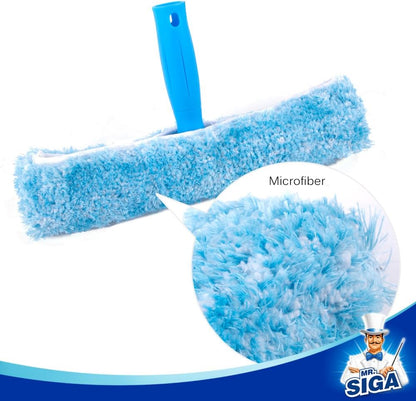 MR.SIGA Professional Window Squeegee & Microfiber Window Scrubber, 10 inch
