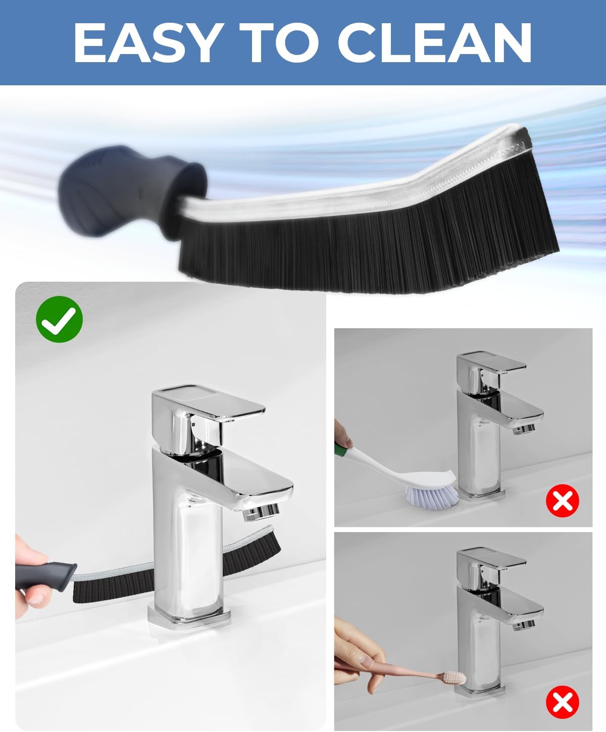 CLEANGOR Crevice Cleaning Brushes, Cleaner Scrub Brush Tool for Crevice
