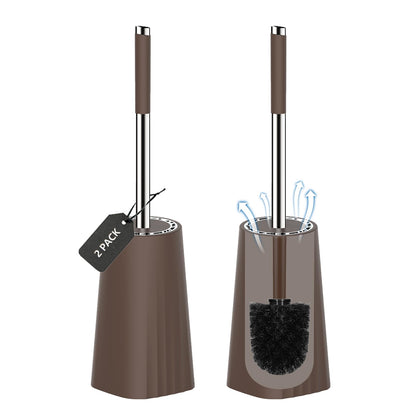 SetSail Toilet Brush, Compact Size Toilet Bowl Brush and Holder Toilet Brushes for Bathroom with Stainless Steel Handle Toilet Cleaner Brush with Durable Scrubbing Bristles, Splash-Proof