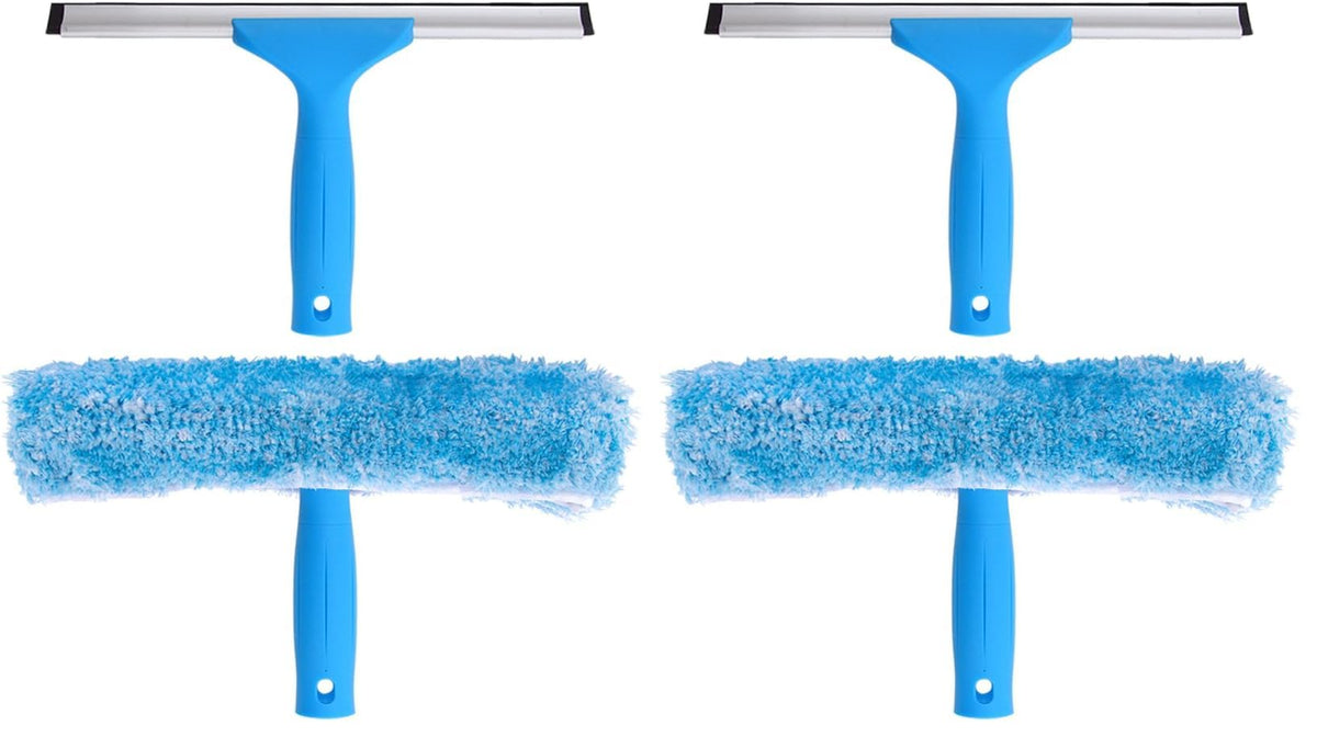 MR.SIGA Professional Window Squeegee & Microfiber Window Scrubber, 14 inch
