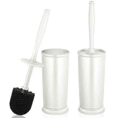 HAMITOR Toilet Bowl Brush Holder Set: Modern Brown Bathroom Accessories