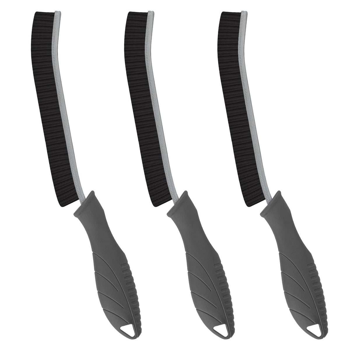 FOOGWEE Hard Bristle Crevice Cleaning Brush - Home Cleaning Tools, Multi-Purpose Crevice Supplies for Kitchen, Bathroom, Toilet, Window, Vehicle, Faucets, Grout, Home (3, Black)