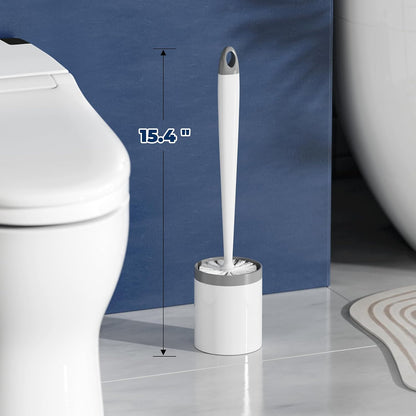 Holaloha Toilet Brush and Holder Set, Compact Design, 3 Pack, White