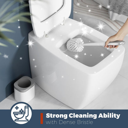 Holaloha Toilet Brush and Holder Set, Space Saving, 2 Pack, White
