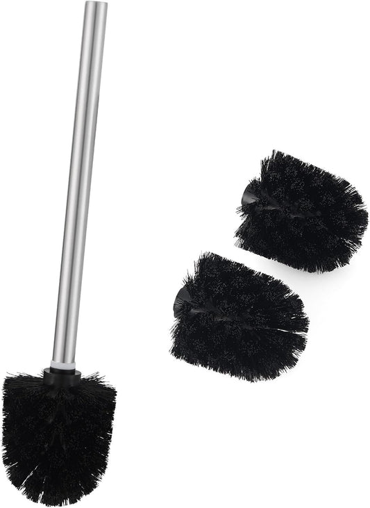 Angle Simple Toilet Brushes Refills, Black Toilet Bowl Scrubber Head 3 PCS