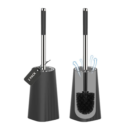 SetSail Toilet Brush, Compact Size Toilet Bowl Brush and Holder Toilet Brushes for Bathroom with Stainless Steel Handle Toilet Cleaner Brush with Durable Scrubbing Bristles, Splash-Proof