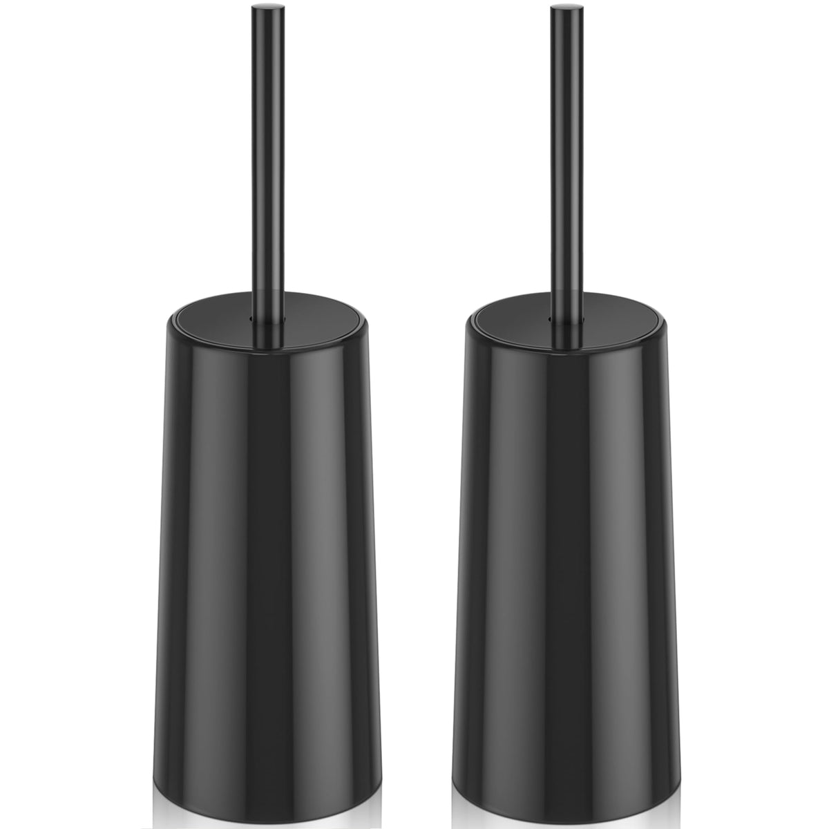 Toilet Brush and Holder, 2 Pack Toilet Brush Stainless Steel, Toilet Bowl Brush for Bathroom Toilet-Ergonomic, Elegant,Durable (Silver)