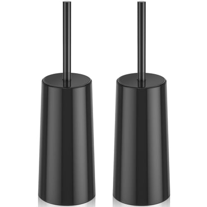 Toilet Brush and Holder, 2 Pack Toilet Brush Stainless Steel, Toilet Bowl Brush for Bathroom Toilet-Ergonomic, Elegant,Durable (Silver)