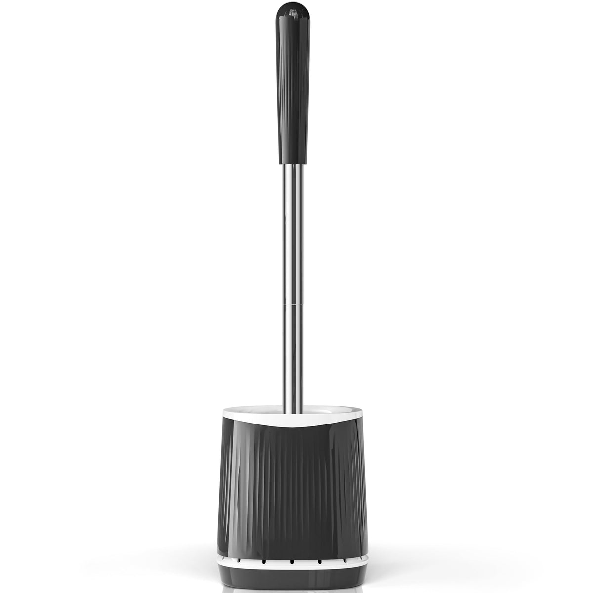 TRENTI Toilet Brush and Holder Set - Bristles Bowl Brush Head with Ventilated Holder, Wall Mounted Compact Set for Bathroom Deep Cleaning