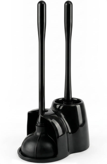Gold Toilet Brush and Holder Set, Freestanding (Square Shape)