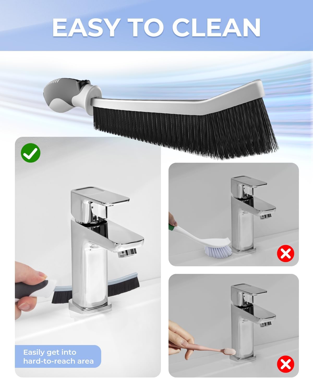 CLEANGOR Crevice Cleaning Brushes, Scrub Brushes for Hard to Reach Space