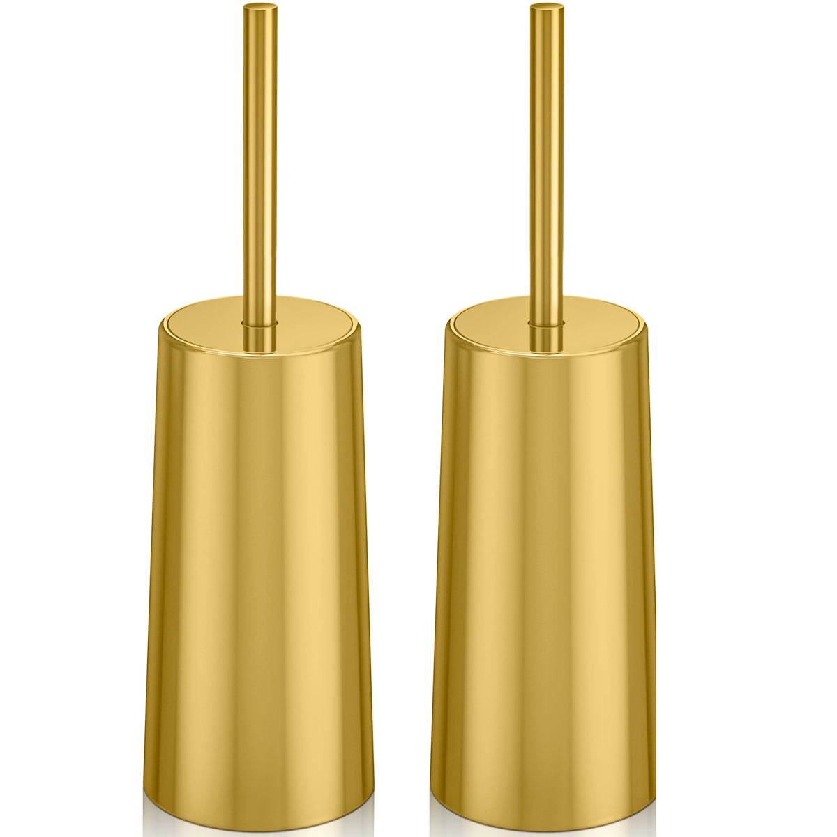 Toilet Brush and Holder, 2 Pack Toilet Brush Stainless Steel, Toilet Bowl Brush for Bathroom Toilet-Ergonomic, Elegant,Durable (Silver)
