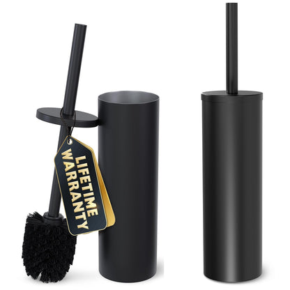 Stainless Steel Toilet Brush and Holder Set, Splash Guard (Brushed Gold)