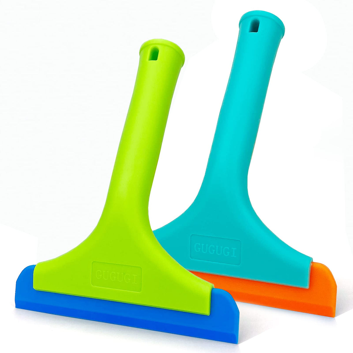 Super Flexible Silicone Squeegee, Auto Water Blade, Water Wiper, Shower Squeegee, 5.9'' Blade and 7.5'' Long Handle, for Car Windshield, Window, Mirror, Glass Door