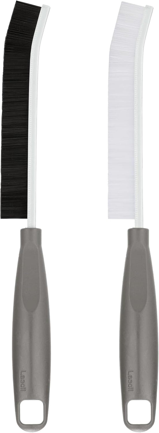 2026 NEW Ergonomic Anti-Slip Handle Grout Brush, 2Pcs Crevice Cleaning Brush, Hard Bristle Multi-Purpose Cleaning Tools, Small Cleaning Brush for Household Use Kitchen Bathroom, Right Hand