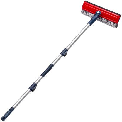 DSV Standard Professional Window Squeegee | 2-in-1 Window Cleaner Sponge and 10" Soft Rubber Strip with Extension Pole 50 Inch & 127 cm | Adjustable to Clean from Multiple Angles