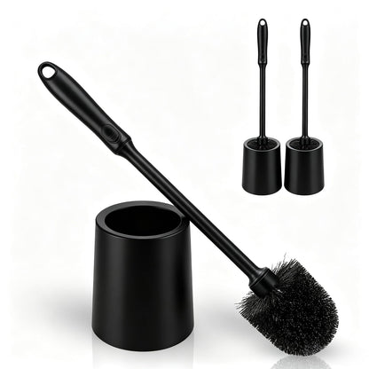 AONEZ Toilet Brush and Holder Set with Long Handle, 2 Pack, Black
