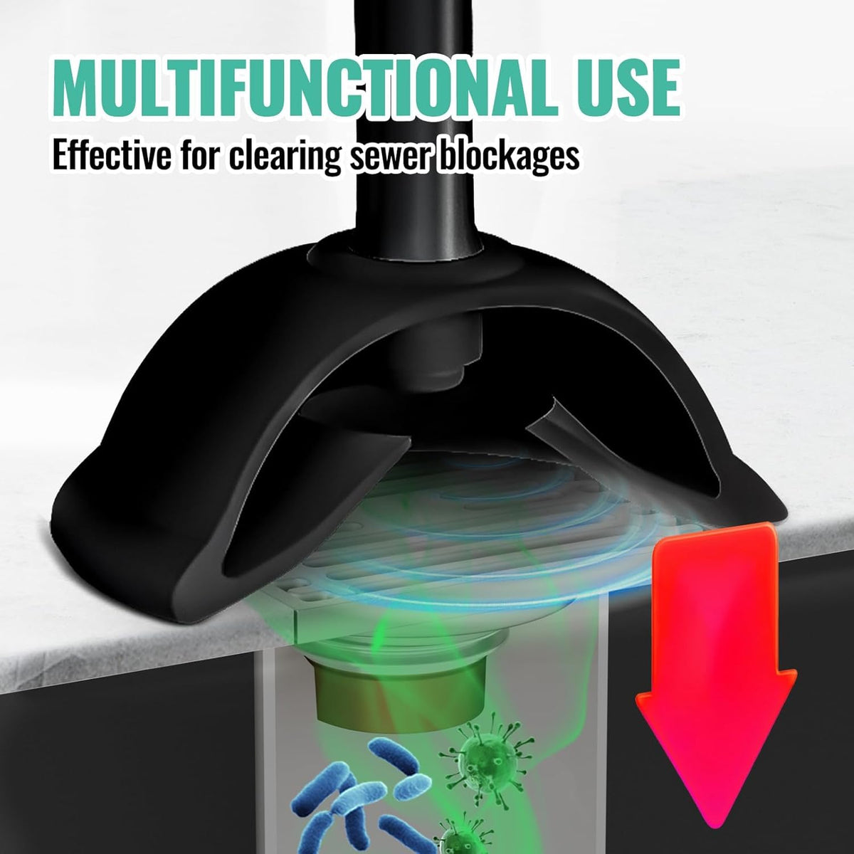 3 in 1 Toilet Brush and Plunger Set with Crevice Cleaning Brush, Toilet Plunger and Brush Set with Extra Long Handle, Plungers for Bathroom Accessories, Toilet Plunger with Holder, Black