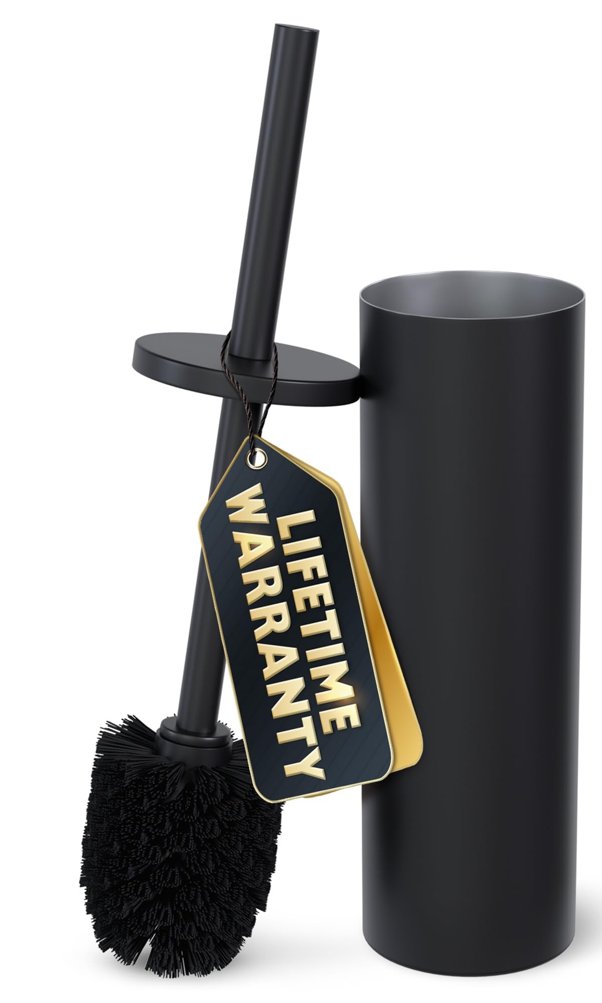 Stainless Steel Toilet Brush and Holder Set, Splash Guard (Brushed Gold)