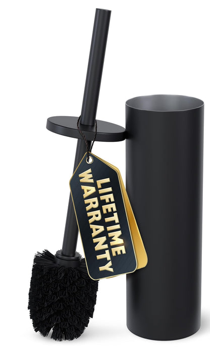 Stainless Steel Toilet Brush and Holder Set, Splash Guard (Brushed Gold)