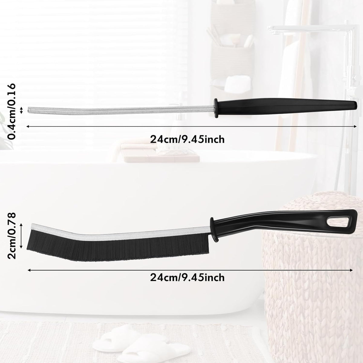 6P Crevice Cleaning Brush Hard Bristle Crevice Grout Cleaner Brush Thin Brush Gap Grout Cleaner for for Household Use, Bathroom, Kitchen