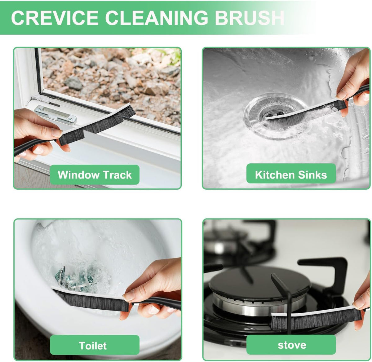 12PCS Crevice Cleaning Brush,Hard Bristle Grout Scrub Brushes for Gaps