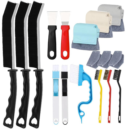 Window Cleaner Set, 10Pcs Window Door Tracks Groove Crevice Cleaning Brushes Tools for Sliding Glass Doors, Air Conditioner