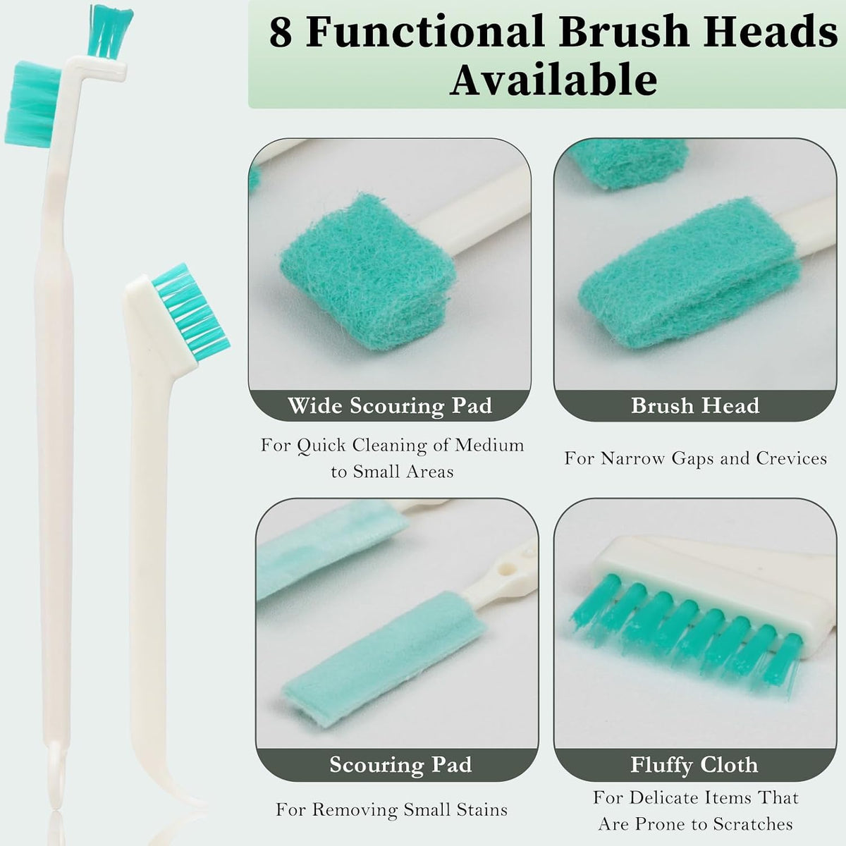 8-Piece Small Cleaning Brush Set for Tight Spaces, Mini Crevice Brushes for Household Use, Ideal for Humidifiers, Cup and Toasters