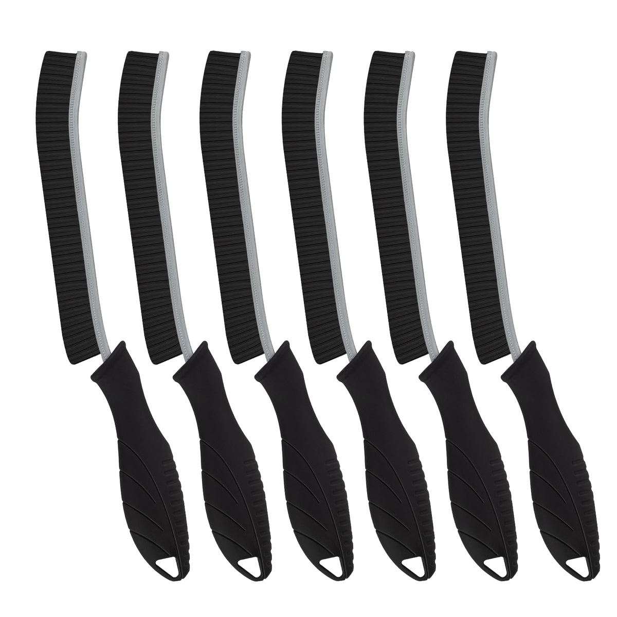FOOGWEE Hard Bristle Crevice Cleaning Brush - Home Cleaning Tools, Multi-Purpose Crevice Supplies for Kitchen, Bathroom, Toilet, Window, Vehicle, Faucets, Grout, Home (3, Black)
