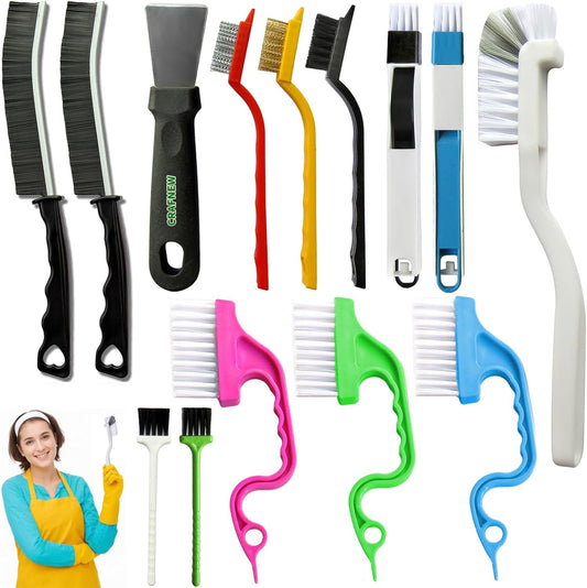 CRAFNEW 14Pcs Small Crevice Cleaning Brush Set, Groove Gap Cleaning Tool
