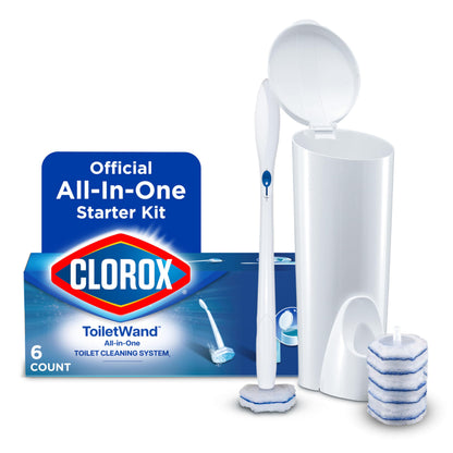 Clorox ToiletWand Toilet Cleaning Kit, 1 Starter Kit with 16 Refill Heads