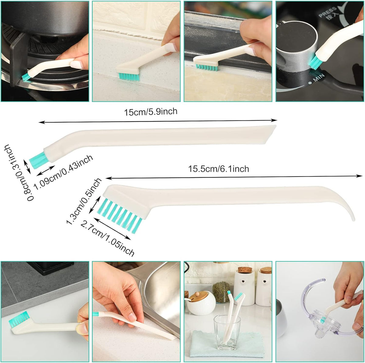 Nuenen 16 Pcs Small Household Cleaning Brushes for Deep Detail Cleaner
