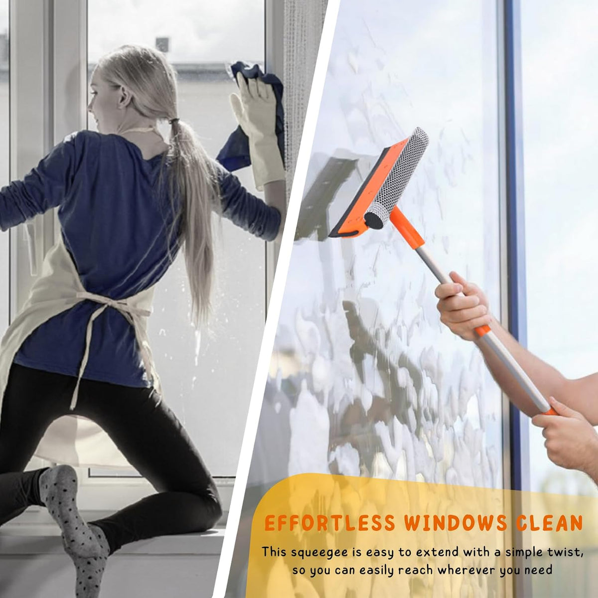Window Squeegee for Home Glass, 20''-30'' Car Windshield Cleaner Tool