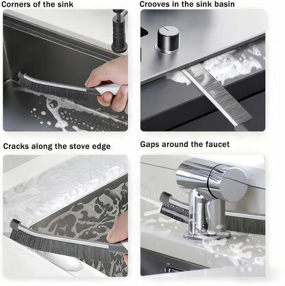 Crevice Cleaning Brush Set-9-Piece, Scratch-Free Hard Bristle Gap Scrubber with Protective Tip, Non-Shedding Detail Brushes for Window Tracks, Bathroom Grout, Blenders & Kitchen Sinks