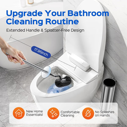 HAMITOR Toilet Brush and Holder Set: Stainless for New Bathroom Essentials