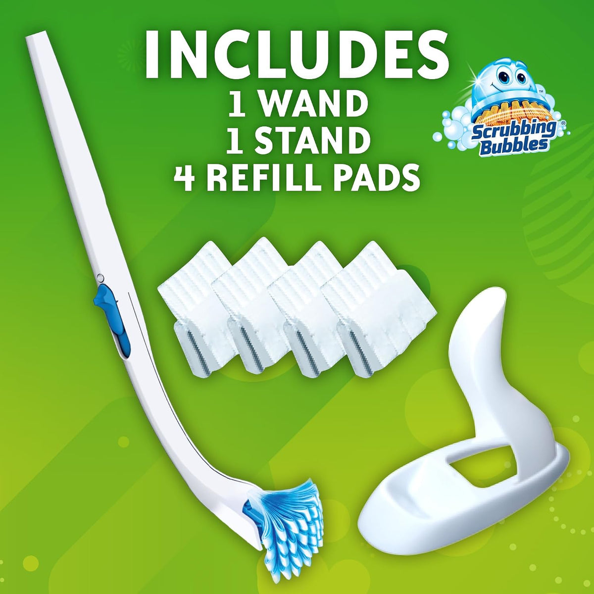Scrubbing Bubbles Fresh Brush Toilet Bowl Cleaner Kit with Flushable Pads