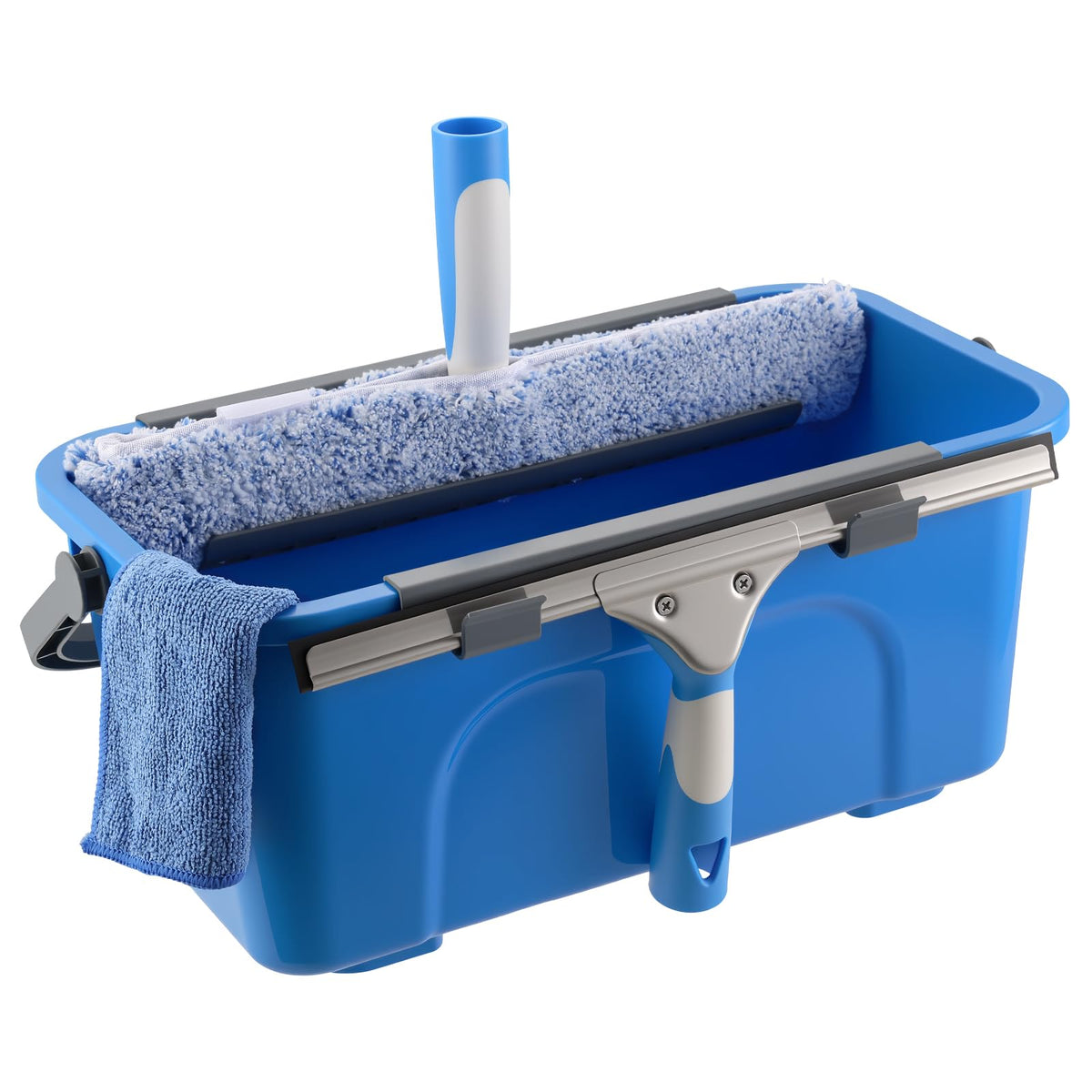 Mitclear Window Cleaning Kit 77'' Long Handle with Bucket for Home Outdoor