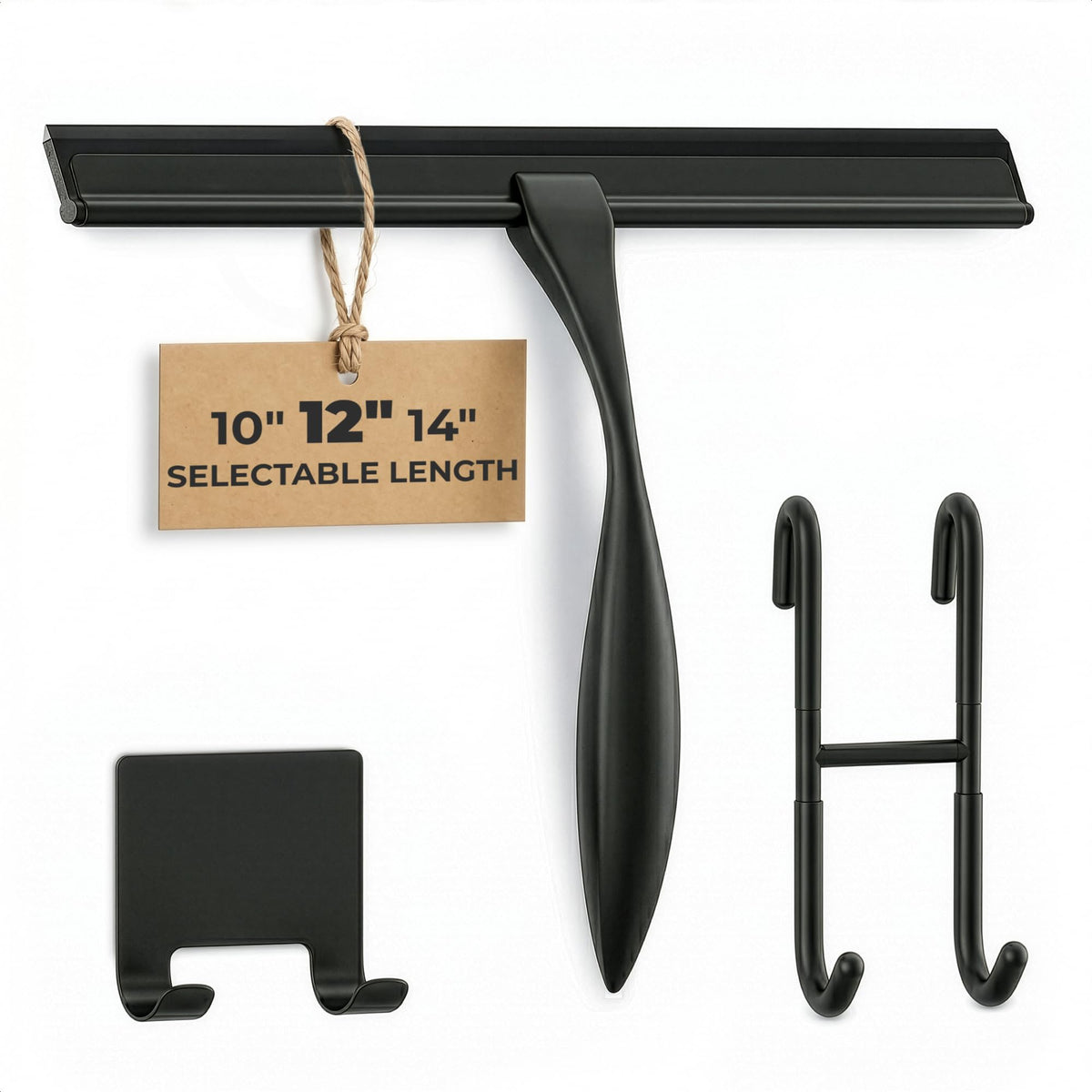 4 Pcs Hand Squeegee for Shower Glass, 9.45 in Silicone Blade