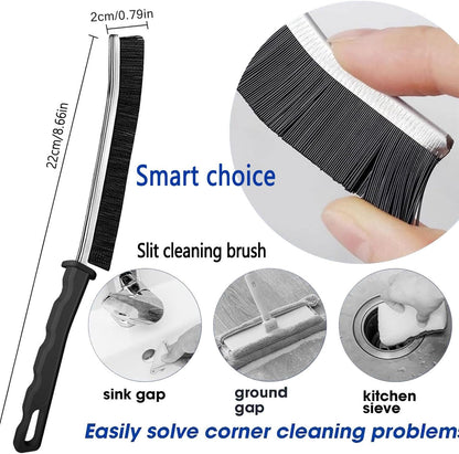 Crevice Cleaning Brush Set, Hard Bristle Gap Cleaning Tool, Ultra-Fine Nylon Deep Scrub Brushes for Window Tracks, Bathroom Grout, Sliding Doors & Sink Detailing,6-Pack