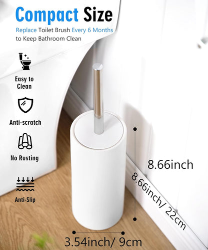 Matt White Ceramic Toilet Brush and Holder Set