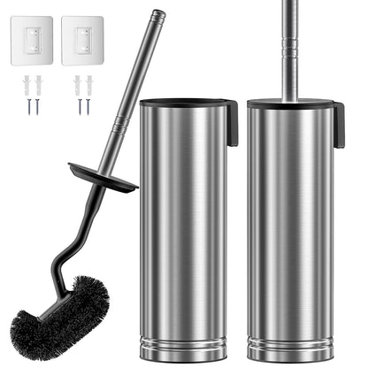 HAMITOR Toilet Brush and Holder Set: Stainless for New Bathroom Essentials