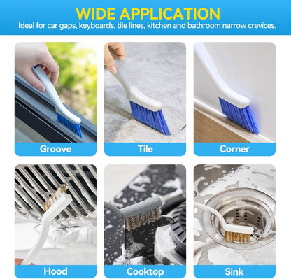 Crevice Cleaning Brush Set for Kitchen & Window Tracks, 4-Piece